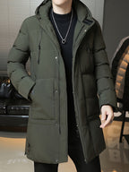 Daan | Men's Longline Hooded Puffer Parka with Warm Padding