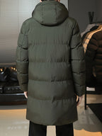 Daan | Men's Longline Hooded Puffer Parka with Warm Padding