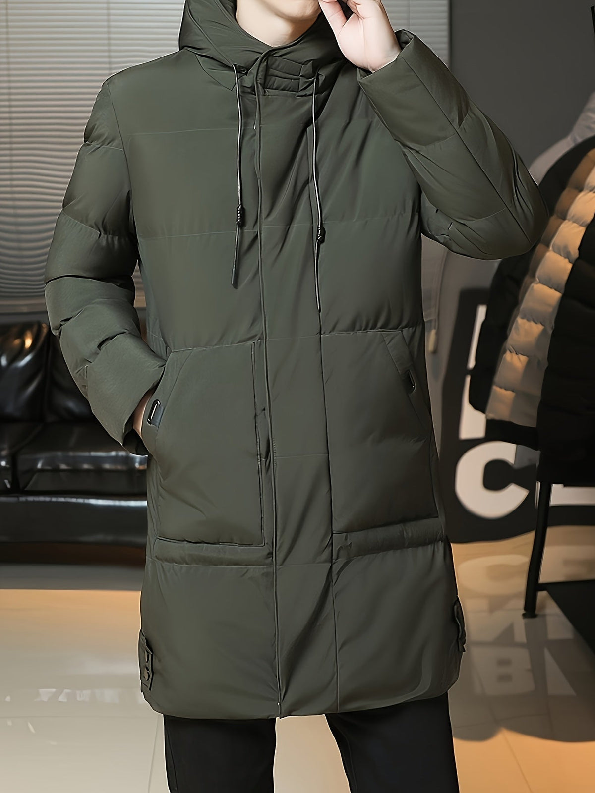 Daan | Men's Longline Hooded Puffer Parka with Warm Padding
