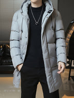 Daan | Men's Longline Hooded Puffer Parka with Warm Padding