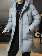 Daan | Men's Longline Hooded Puffer Parka with Warm Padding