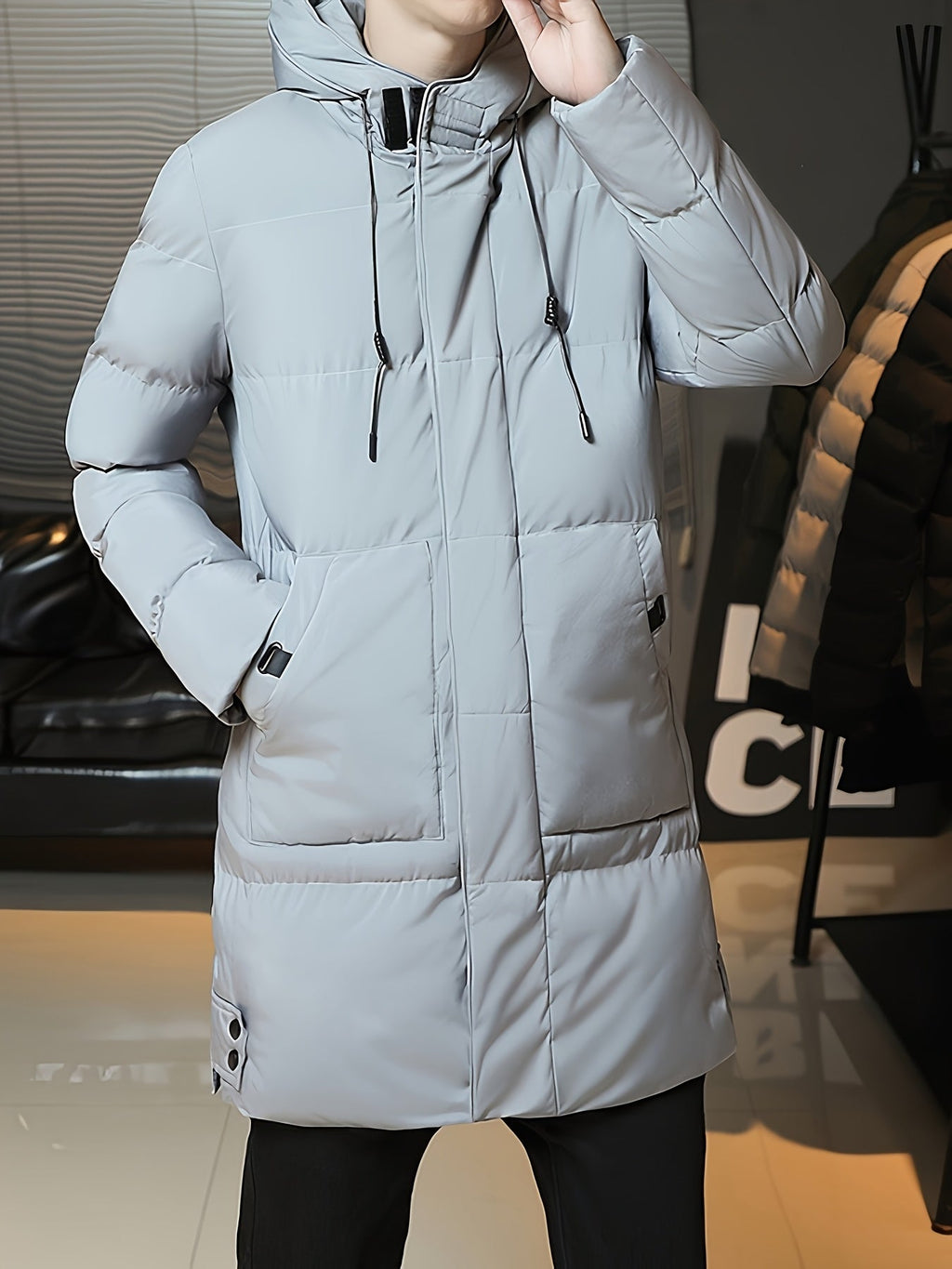 Daan | Men's Longline Hooded Puffer Parka with Warm Padding