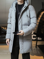 Daan | Men's Longline Hooded Puffer Parka with Warm Padding