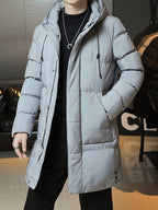 Daan | Men's Longline Hooded Puffer Parka with Warm Padding