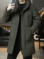 Daan | Men's Longline Hooded Puffer Parka with Warm Padding