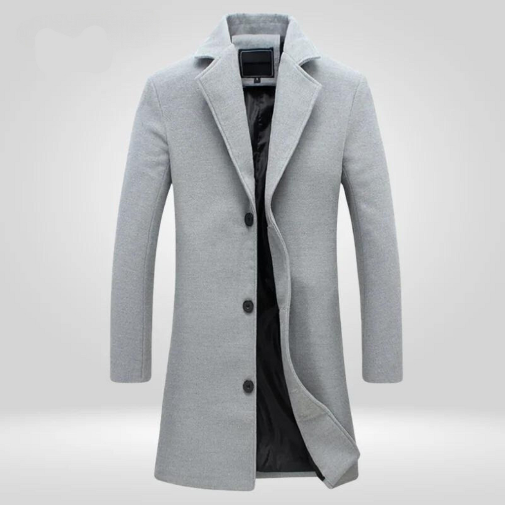 Daan | Classic Men's Long Wool Winter Coat for Timeless Warmth