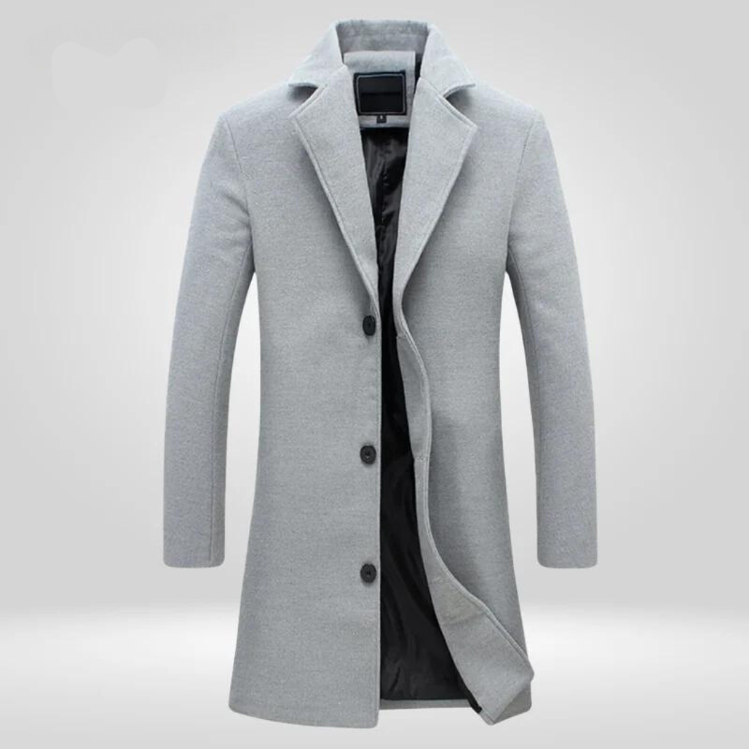 Daan | Classic Men's Long Wool Winter Coat for Timeless Warmth