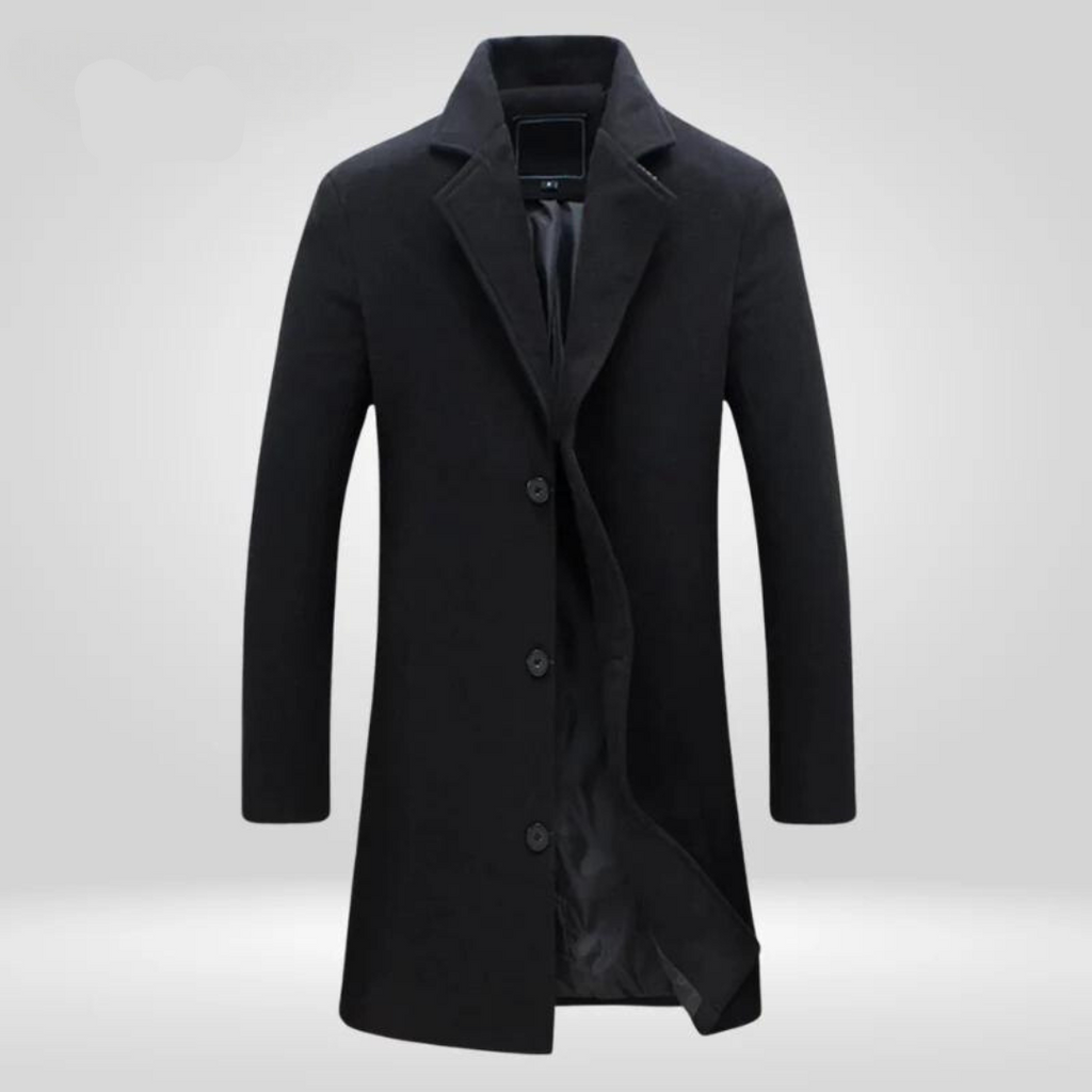 Daan | Classic Men's Long Wool Winter Coat for Timeless Warmth