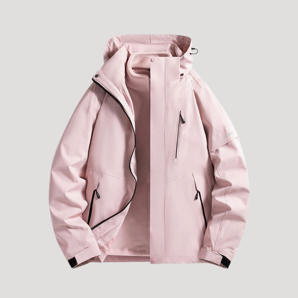 Women's Windbreaker Jacket with Hood and Zipper Pockets