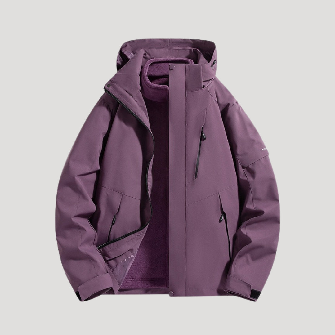 Women's Windbreaker Jacket with Hood and Zipper Pockets