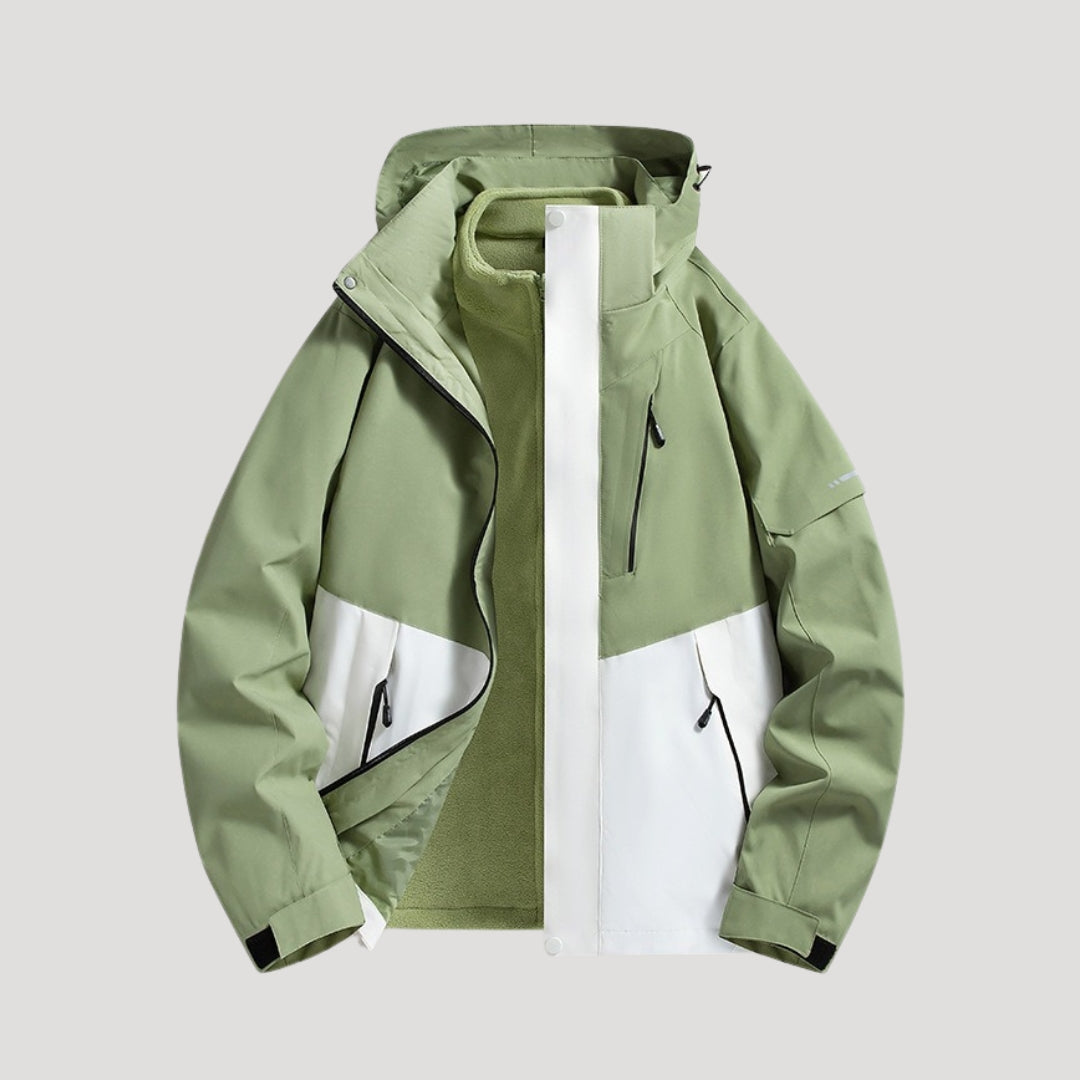 Women's Windbreaker Jacket with Hood and Zipper Pockets