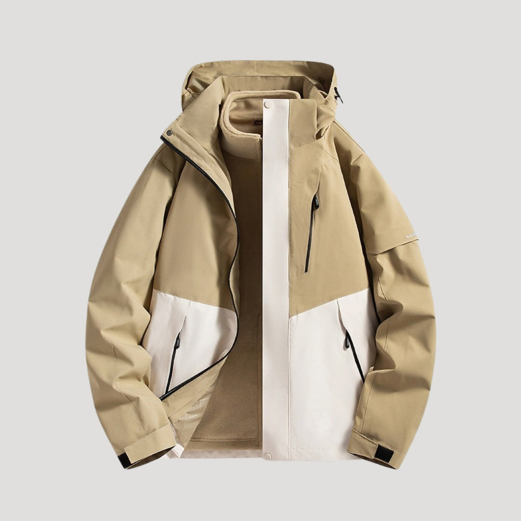 Women's Windbreaker Jacket with Hood and Zipper Pockets