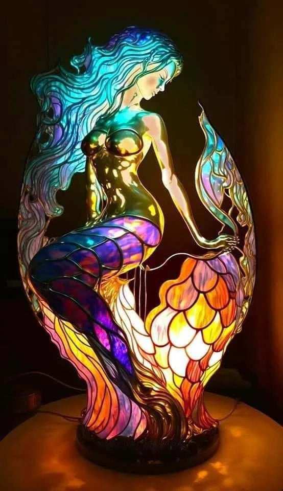 Stained Glass Animal Table Lamp - Decorative Ambient Light - Horse / 17 cm | 6.7 in