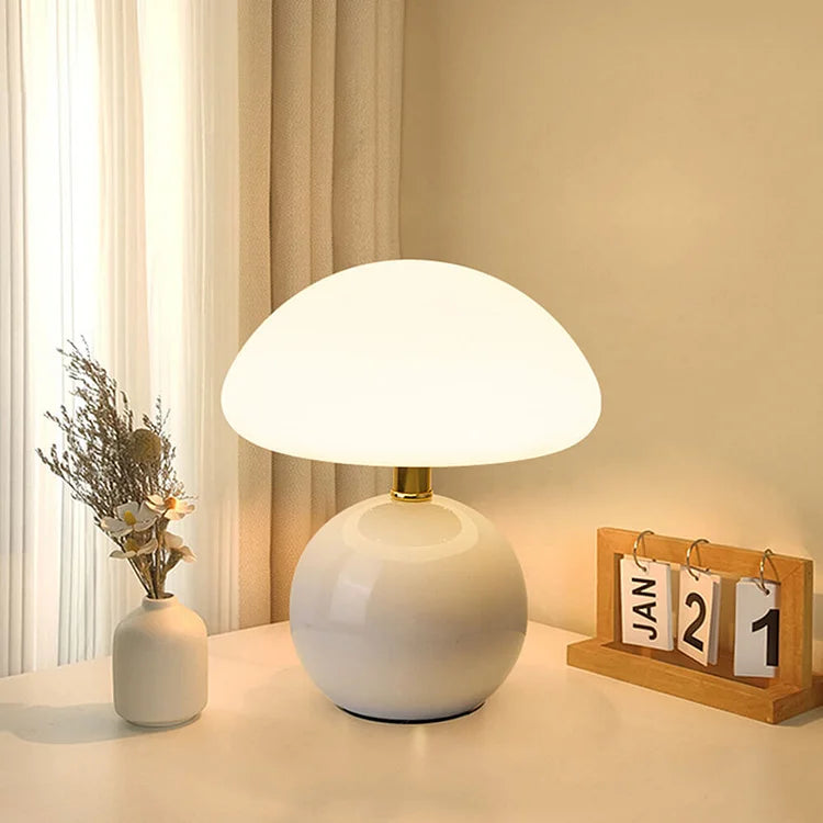 Retro Mushroom Bedside Lamp - Bauhaus-Inspired Table Light