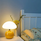 Retro Mushroom Bedside Lamp - Bauhaus-Inspired Table Light - Beige