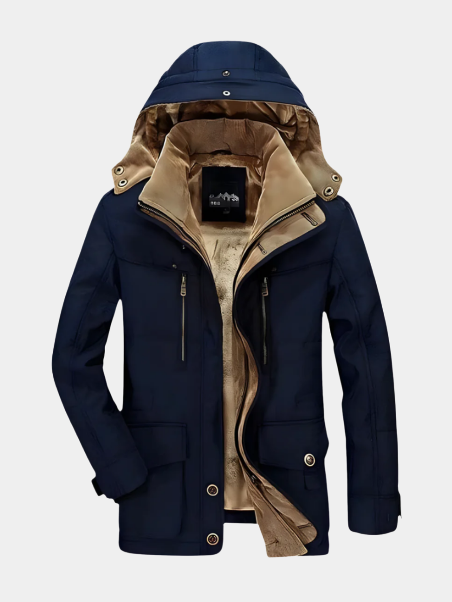 Men’s Warm Lined Hooded Winter Parka Jacket