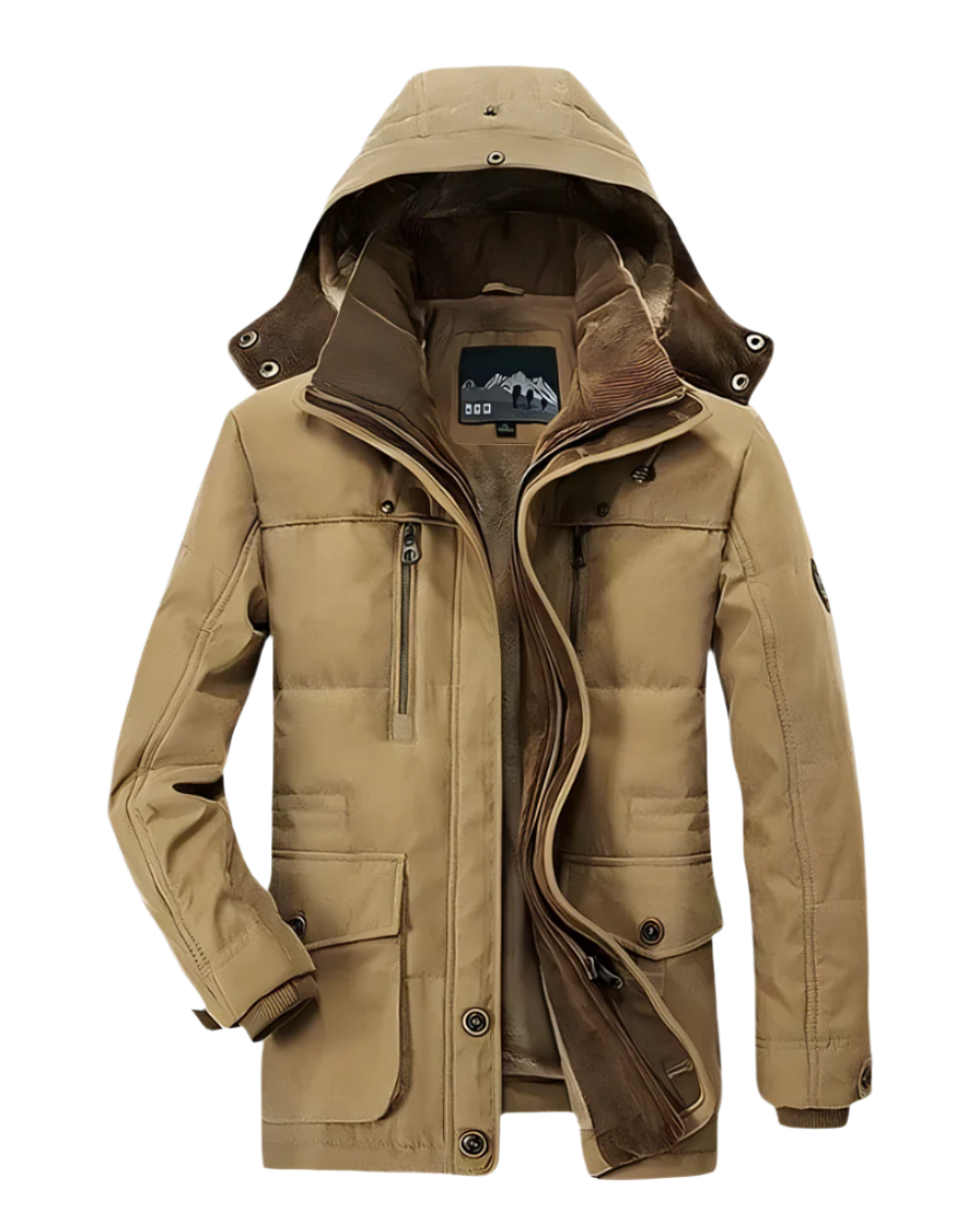 Men’s Warm Lined Hooded Winter Parka Jacket
