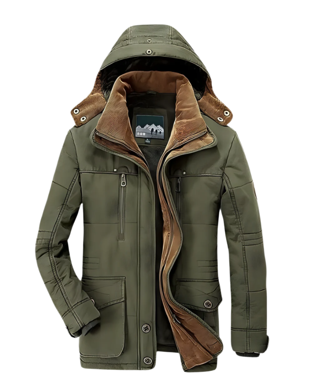 Men’s Warm Lined Hooded Winter Parka Jacket