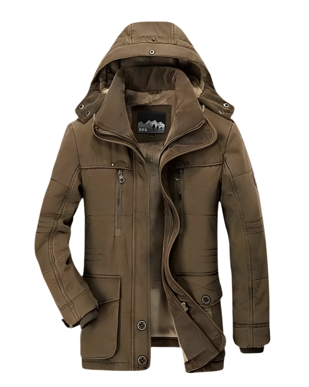 Men’s Warm Lined Hooded Winter Parka Jacket
