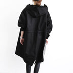 Women's Hooded Trench Coat with Adjustable Cuffs and Snap Button Closure