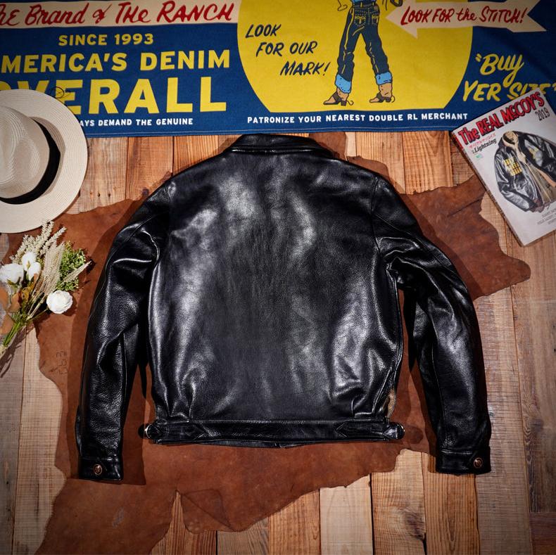 Men's Leather Jacket - Red Brown/Cowhide