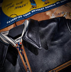 Men's Leather Jacket - Red Brown/Cowhide