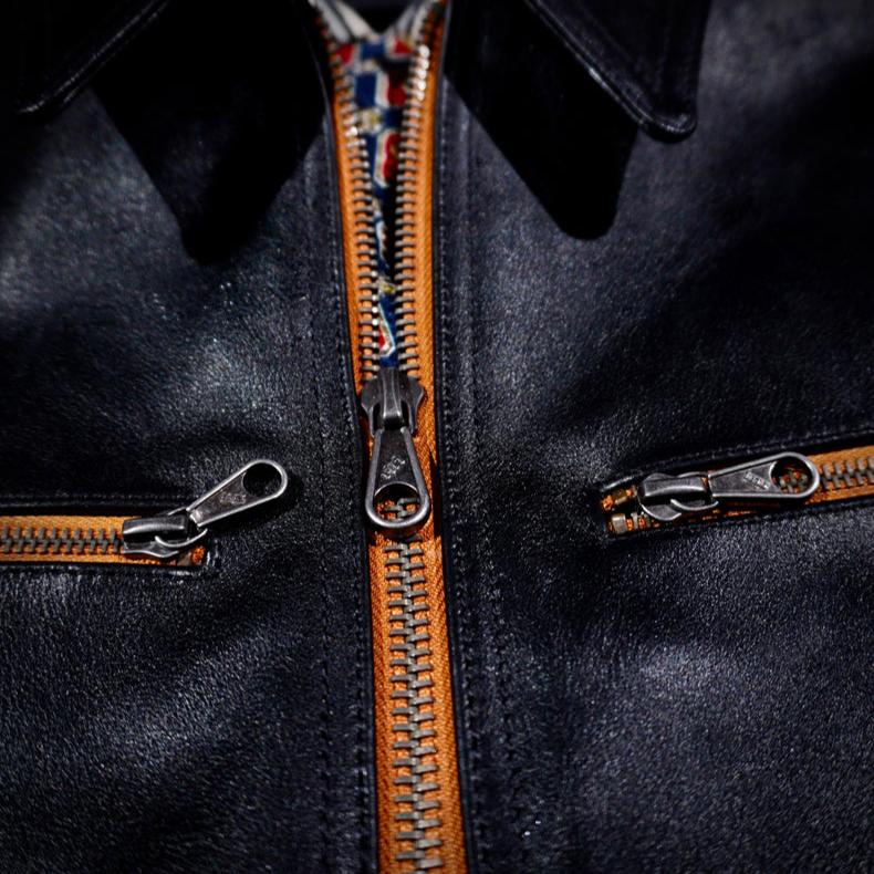 Men's Leather Jacket - Red Brown/Cowhide