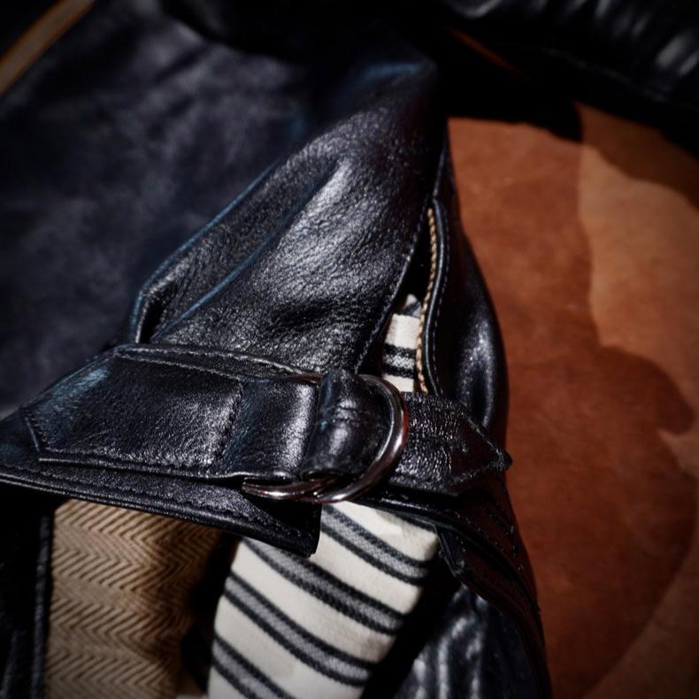 Men's Leather Jacket - Black/Sheepskin