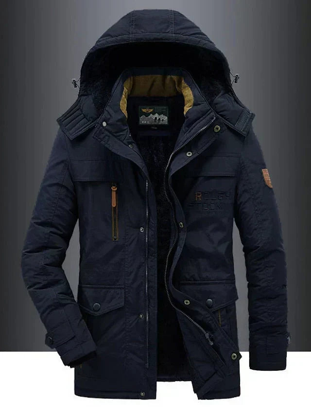 Men's Cozy Sherpa-Lined Hooded Winter Jacket