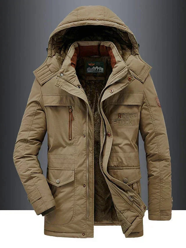 Men's Cozy Sherpa-Lined Hooded Winter Jacket