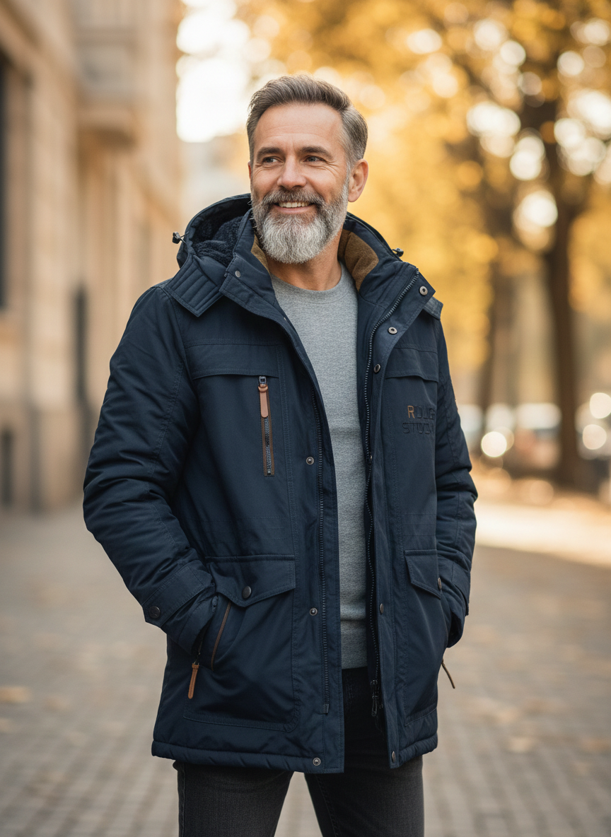 Men's Cozy Sherpa-Lined Hooded Winter Jacket