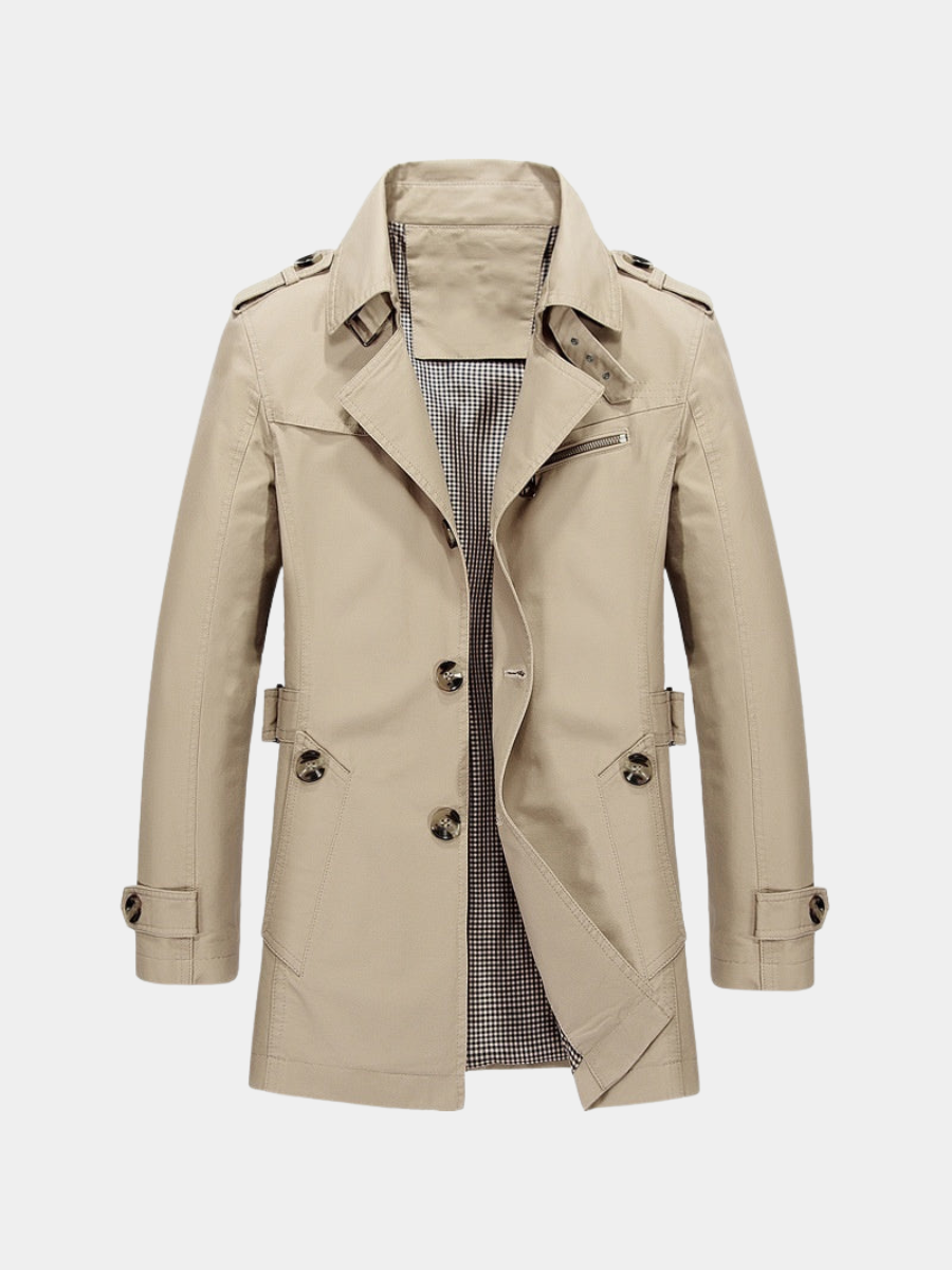 Men's Slim-Fit Long Trench Coat – Sleek, Stylish & Timeless Outerwear