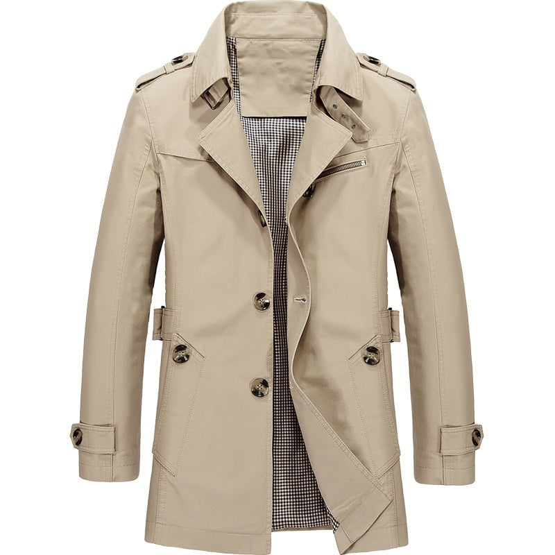 Men's Slim-Fit Long Trench Coat – Sleek, Stylish & Timeless Outerwear