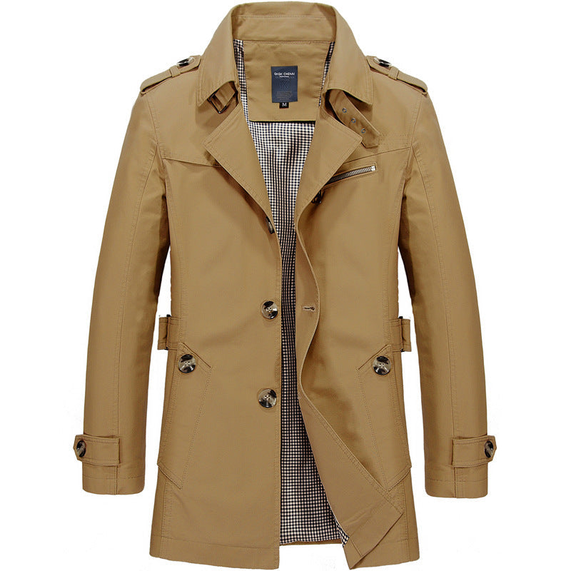 Men's Slim-Fit Long Trench Coat – Sleek, Stylish & Timeless Outerwear