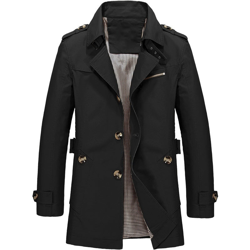 Men's Slim-Fit Long Trench Coat – Sleek, Stylish & Timeless Outerwear