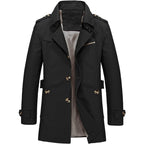 Men's Slim-Fit Long Trench Coat – Sleek, Stylish & Timeless Outerwear
