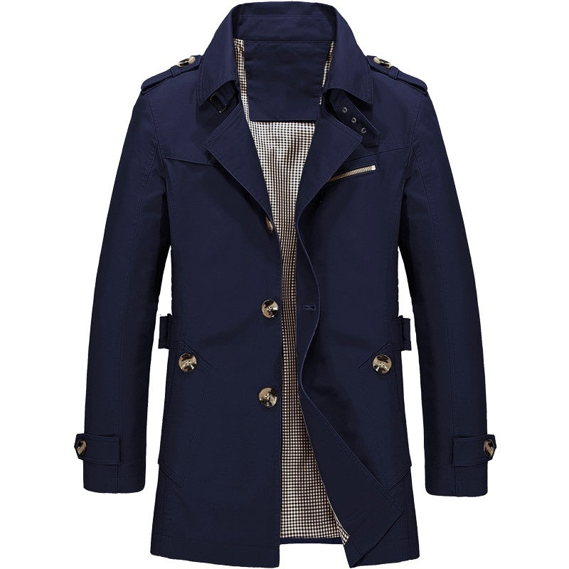 Men's Slim-Fit Long Trench Coat – Sleek, Stylish & Timeless Outerwear