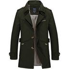 Men's Slim-Fit Long Trench Coat – Sleek, Stylish & Timeless Outerwear