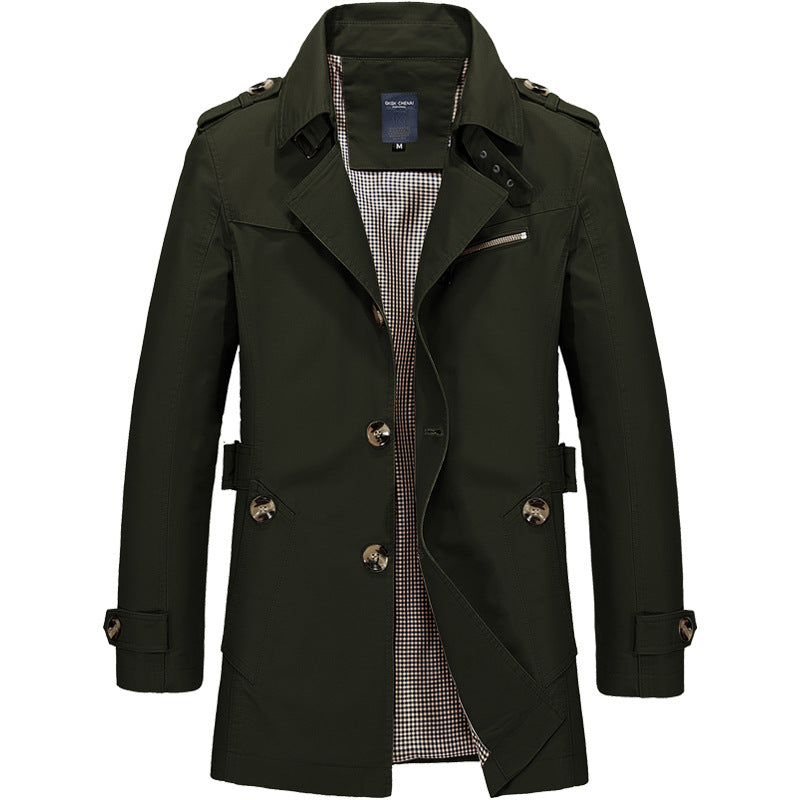 Men's Slim-Fit Long Trench Coat – Sleek, Stylish & Timeless Outerwear