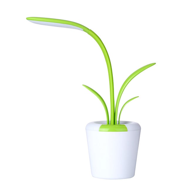 Plant Desk Lamp with Flexible LED - Rechargeable & USB Charging - Blue