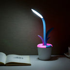 Plant Desk Lamp with Flexible LED - Rechargeable & USB Charging