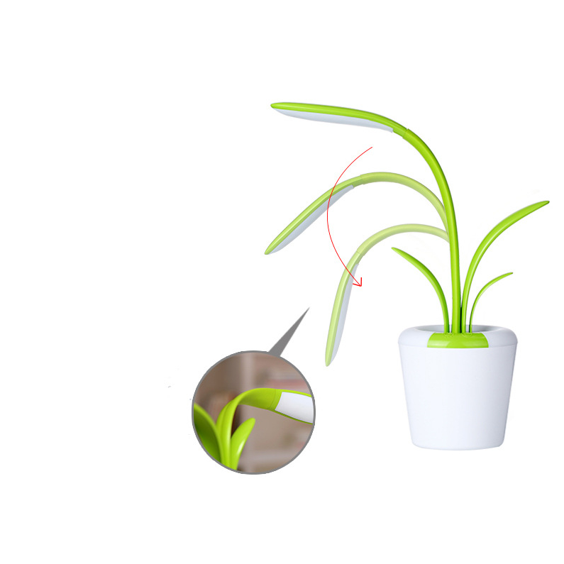 Plant Desk Lamp with Flexible LED - Rechargeable & USB Charging