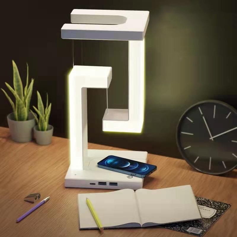 Rechargeable LED Table Lamp - Floating Tensegrity Design & USB Charging
