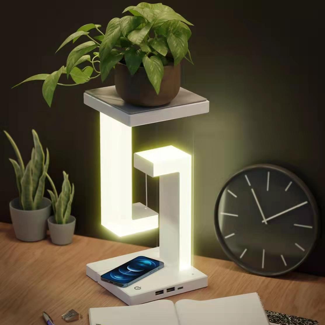 Rechargeable LED Table Lamp - Floating Tensegrity Design & USB Charging