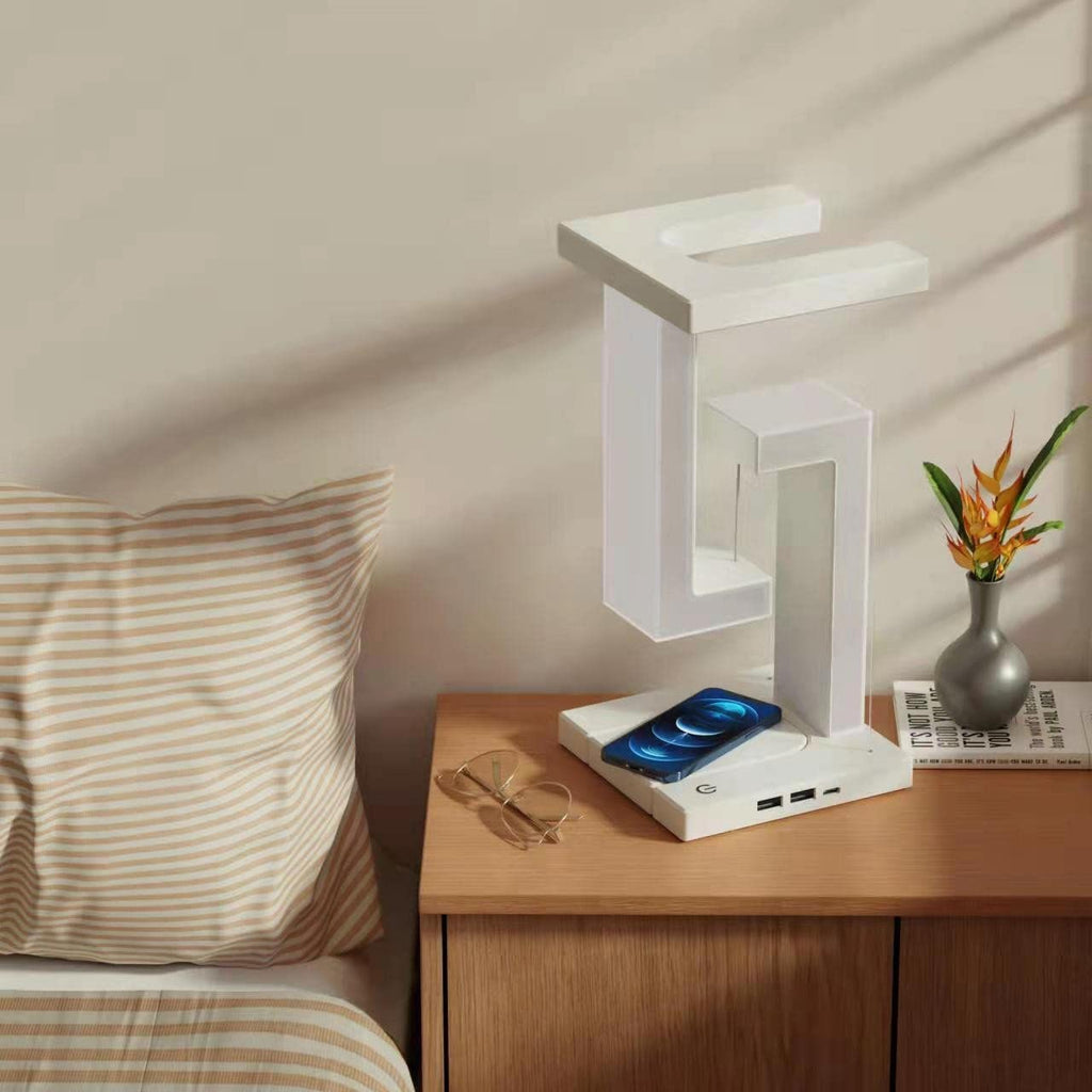 Rechargeable LED Table Lamp - Floating Tensegrity Design & USB Charging
