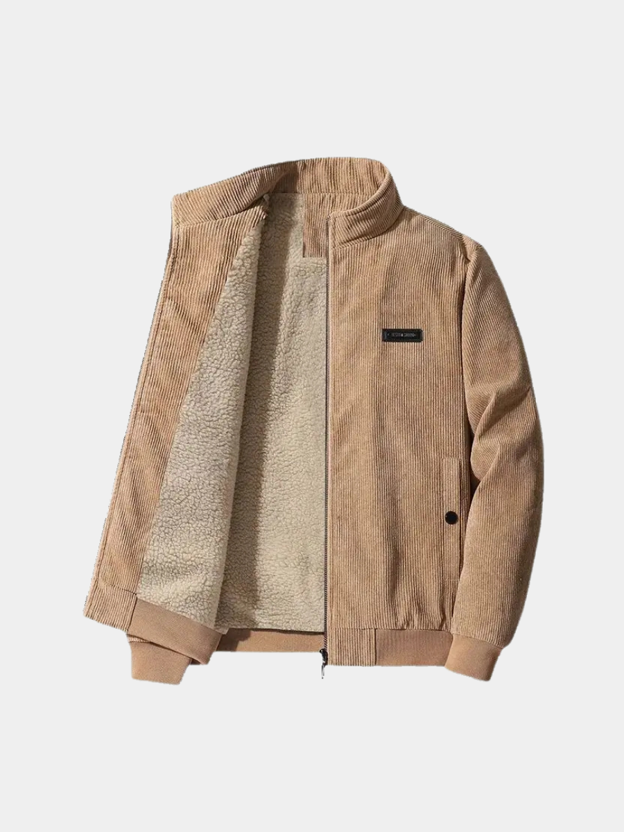 Laurent Men's Warm Fleece-Lined Corduroy Winter Jacket