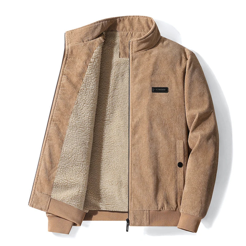 Laurent Men's Warm Fleece-Lined Corduroy Winter Jacket
