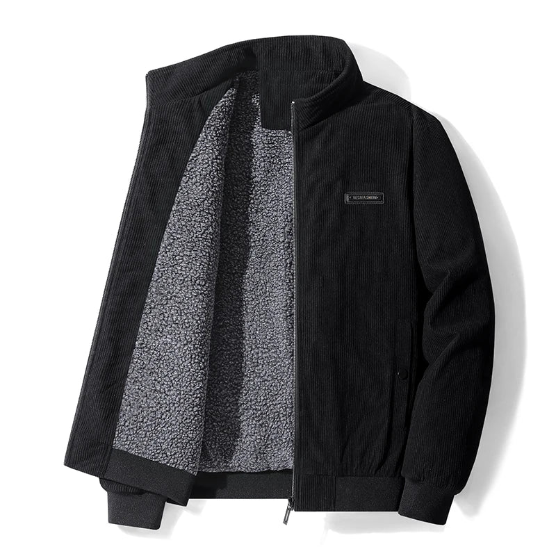 Laurent Men's Warm Fleece-Lined Corduroy Winter Jacket