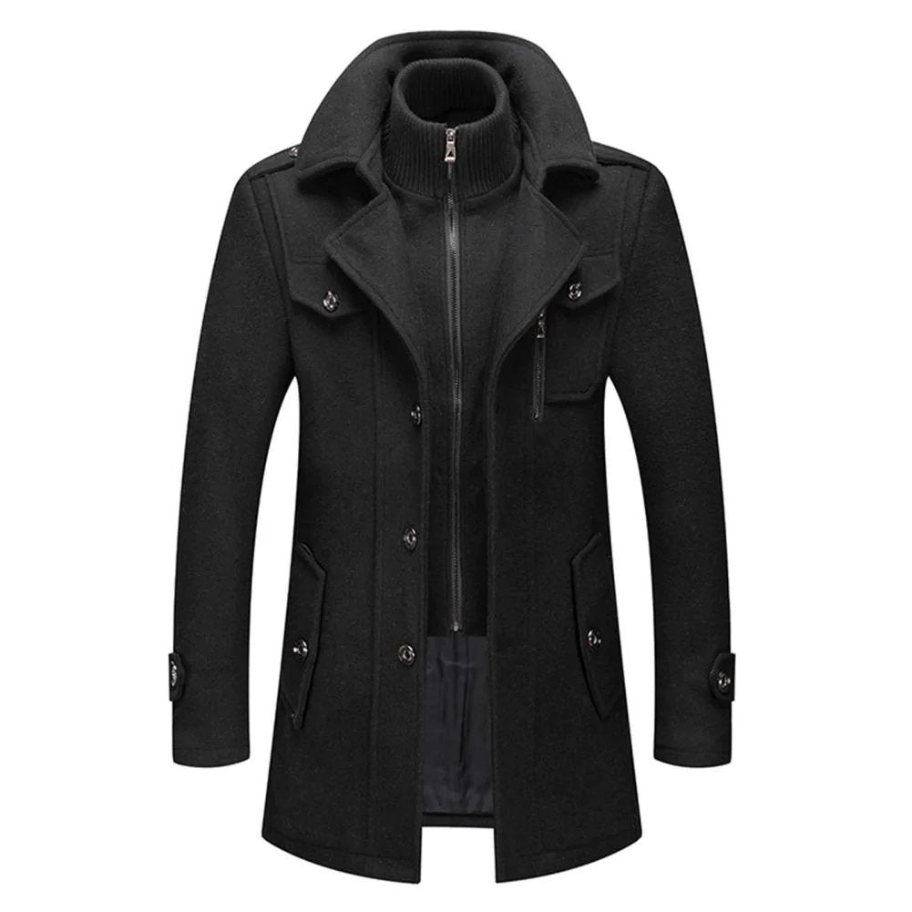Men's Winter Collar Zip Two-Piece Jacket Set