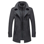 Men's Winter Collar Zip Two-Piece Jacket Set